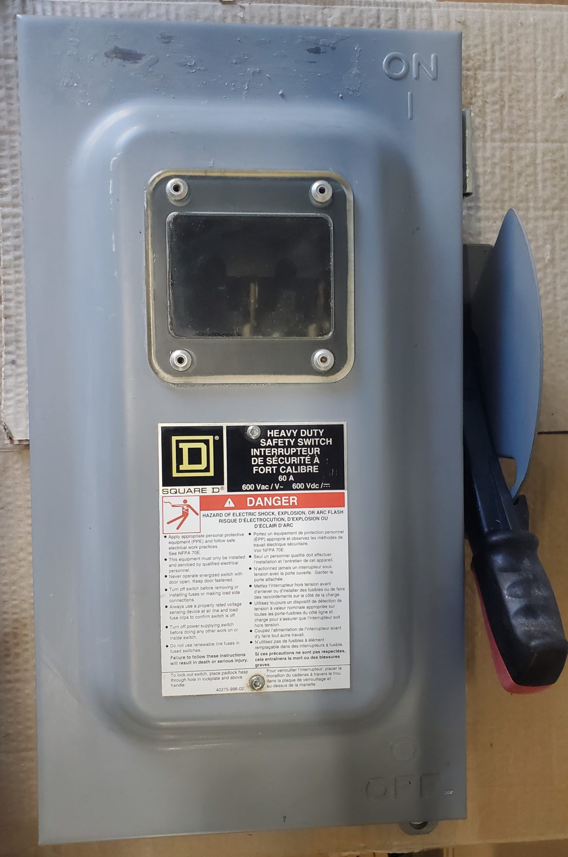 Square D, 60A, 600 VAC/VDC Disconnect (A) - Omega Electric & Controls ...